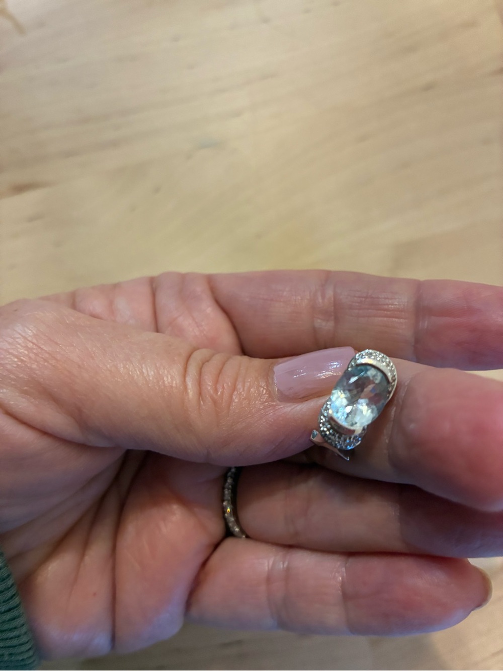 Silver Halo Crystal Cocktail Ring - Clear